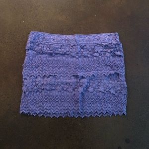 Purple lace pencil skirt